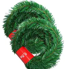5.5m Pine Christmas Garland Decorative Green Artificial Xmas Tree Rattan Banner Party Plastic Pendant Tinsel Hanging Decoration