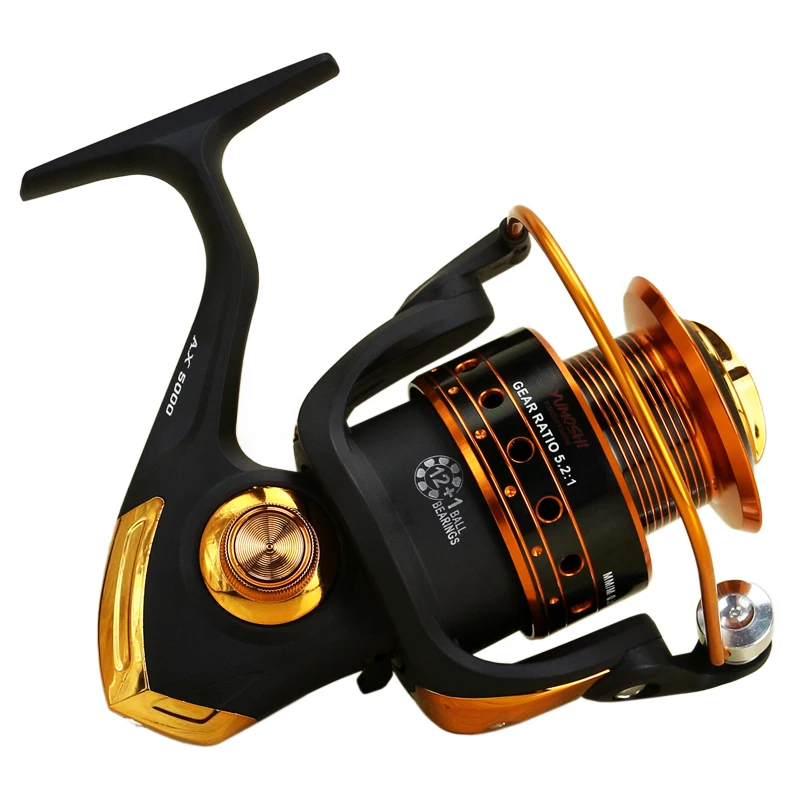 Free Shipping YUMOSHI AX500-9000 Series Spinning Reel Full Metal Body 5.5:1 Bearings Stainless Steel Handle Wire Cup Lake Fishin
Free Shipping YUMOSHI AX500-9000 Series Spinning Reel Full Metal Body 5.5:1 Bearings Stainless Steel Handle Wire Cup Lake Fishin