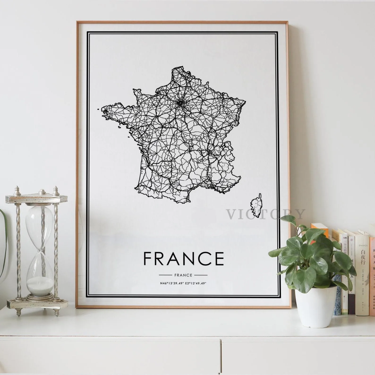 

Карта Франции, абстрактная Художественная печать, картина, скандинавский Декор для гостиной, холст, плакат, современное настенное искусство, домашний декор