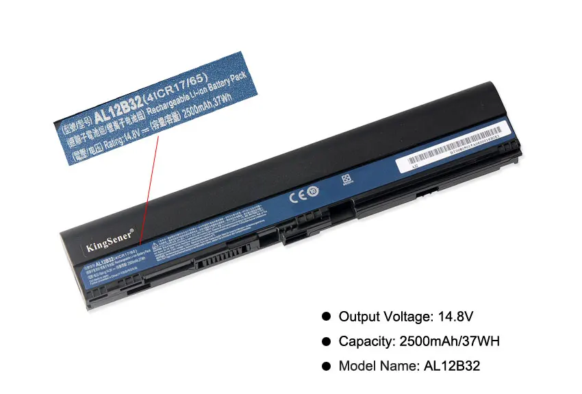 Аккумулятор для ноутбука Acer Aspire One 725 756 B113 B113M AL12X32 AL12A31 AL12B31 AL12B32 2500 мАч|battery for acer