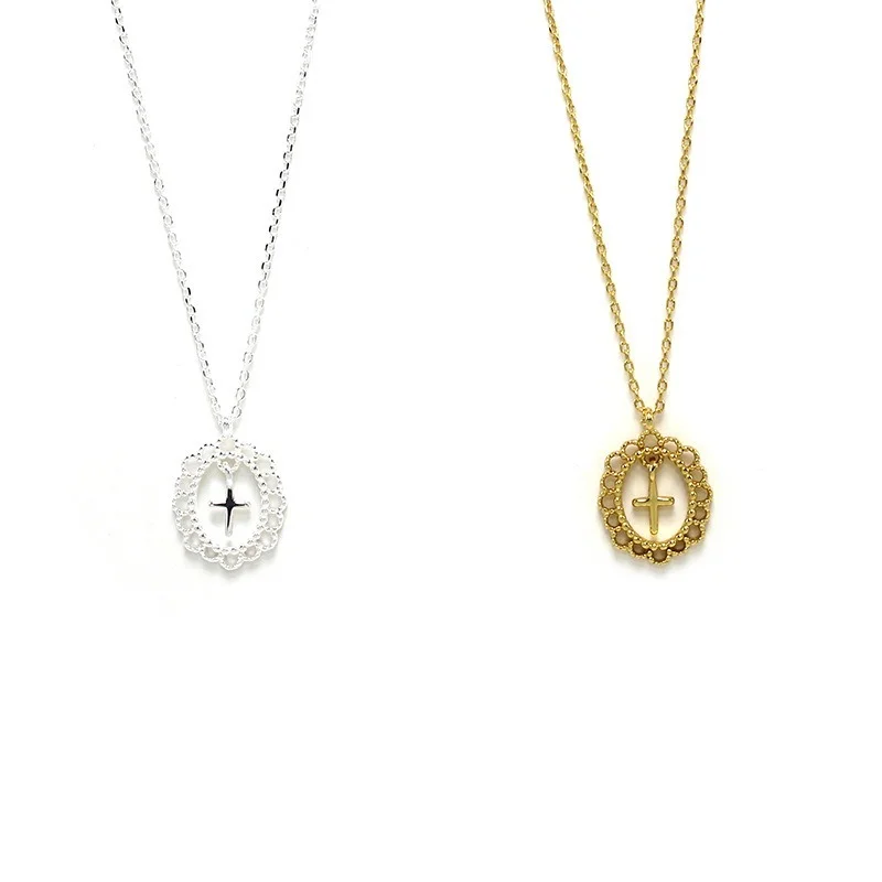 Sterling Silver S925 Gold-Plated Lace Hollow Cross Clavicle Necklace Ornament Dark Goth Court Retro Style Ear Studs
Sterling Silver S925 Gold-Plated Lace Hollow Cross Clavicle Necklace Ornament Dark Goth Court Retro Style Ear Studs