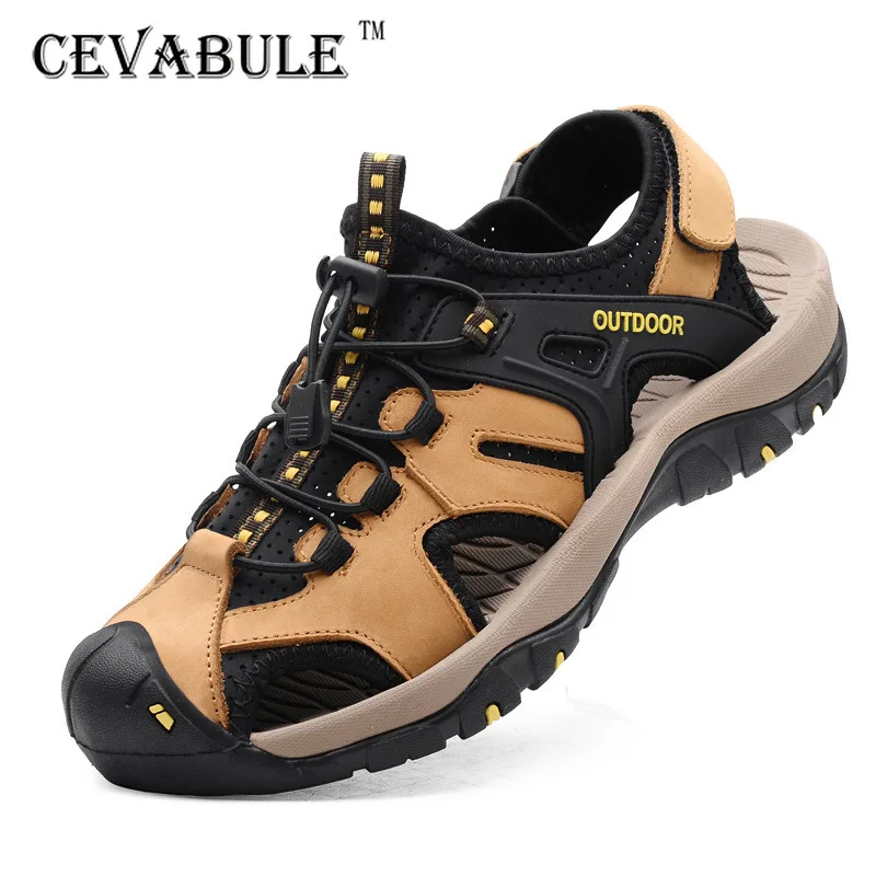 CEVABLUE Men's Leather Sandals Pump Beach Shoes Summer New Large Size Outdoor Sports and Casual CLK-7239-1
CEVABLUE Men's Leather Sandals Pump Beach Shoes Summer New Large Size Outdoor Sports and Casual CLK-7239-1
