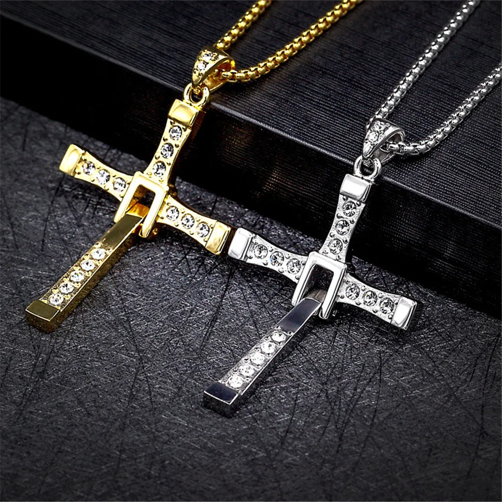 Men's Chain Dominic Toretto Necklace Stainless Steel Jewelry Rhinestones Accesoriess Fast and Furious Movies Cross Necklace
Men's Chain Dominic Toretto Necklace Stainless Steel Jewelry Rhinestones Accesoriess Fast and Furious Movies Cross Necklace