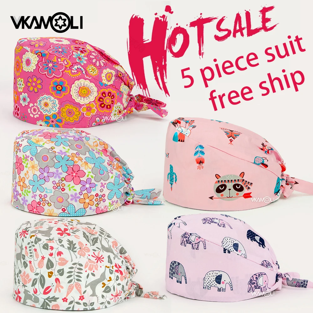 5 piece suit free shipping Unisex scrubs caps Adjustable cotton tooth printing hats High Quality adjustable sweat-absorbent hats
5 piece suit free shipping Unisex scrubs caps Adjustable cotton tooth printing hats High Quality adjustable sweat-absorbent hats