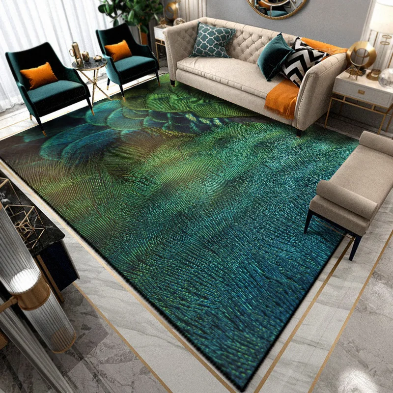 The latest North carpet simple modern geometry 3D peacock feather printing carpet living room bedroom carpet
The latest North carpet simple modern geometry 3D peacock feather printing carpet living room bedroom carpet