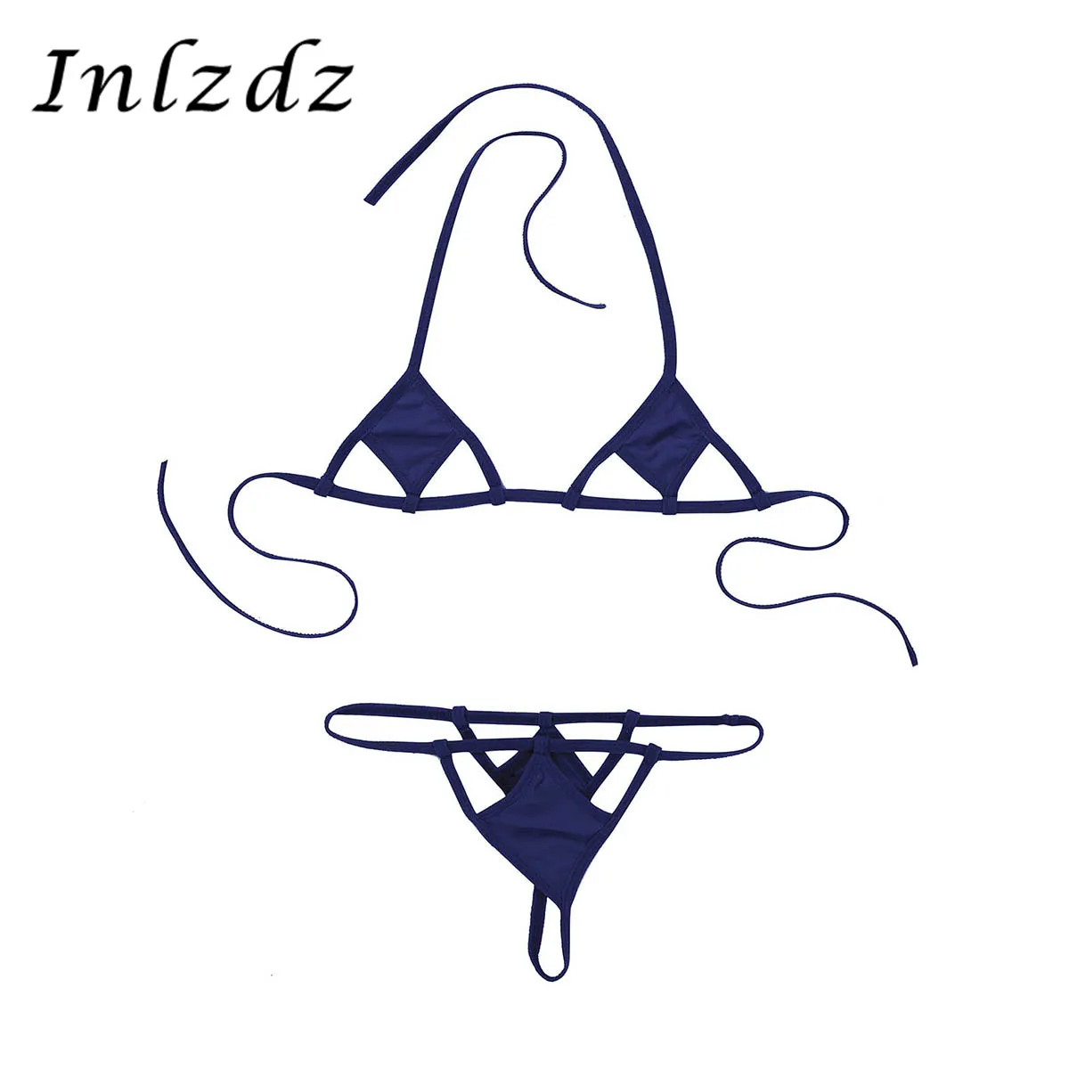 Women's Lingerie Mini Micro Bikini Set Exotic Minimal Cover Halter Neck Self-tie Hot Sexy Bra Top with G-String Briefs Underwear
Women's Lingerie Mini Micro Bikini Set Exotic Minimal Cover Halter Neck Self-tie Hot Sexy Bra Top with G-String Briefs Underwear