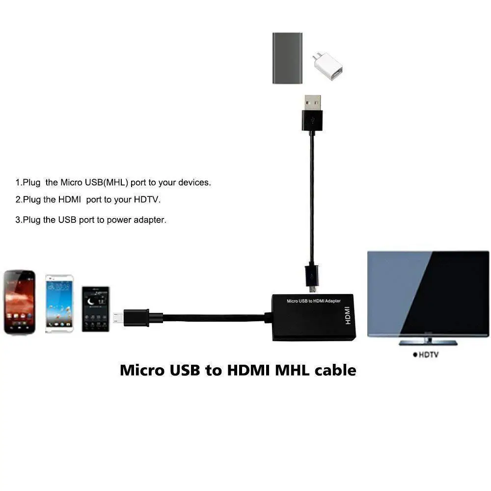 Микро USB к HDMI 1080P видео Графический конвертер адаптер микро Usb Кабель-адаптер для