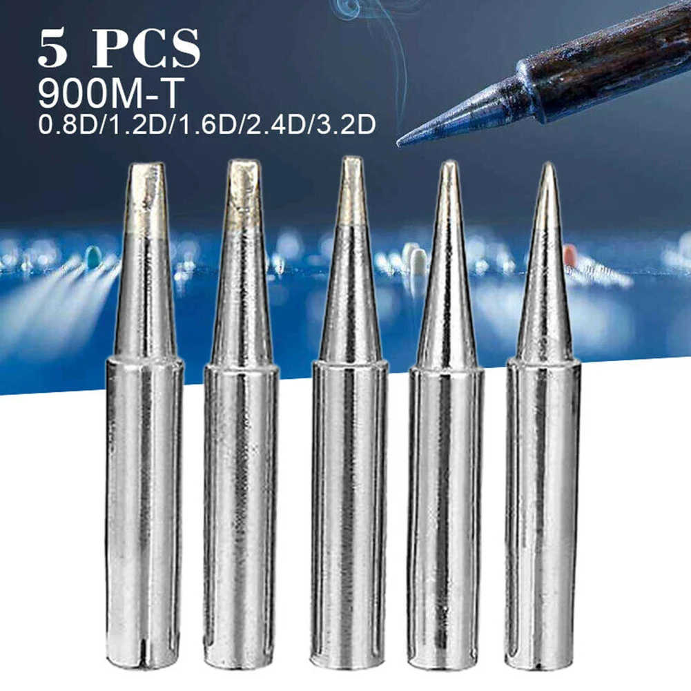5Pcs 900M-T Soldering Iron Tips 0.8D/1.2D/1.6D/2.4D/3.2D Lead-free Copper Welding Tip For Hakko Soldering Rework Station 907 933
5Pcs 900M-T Soldering Iron Tips 0.8D/1.2D/1.6D/2.4D/3.2D Lead-free Copper Welding Tip For Hakko Soldering Rework Station 907 933