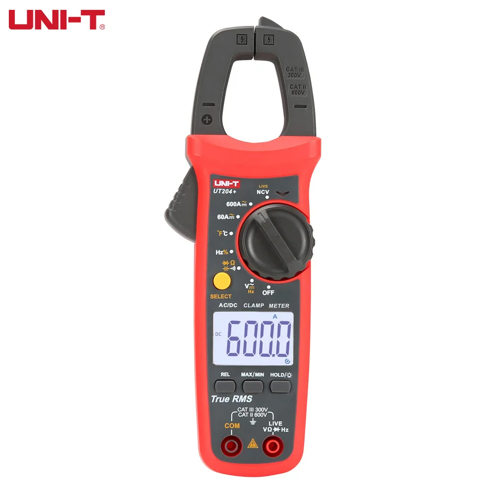UNI-T Digital Clamp Meter UT201/UT202A/UT204 Plus True RMS DC AC Current Temperature Capacitance NCV Ohm Tester Multimeter
UNI-T Digital Clamp Meter UT201/UT202A/UT204 Plus True RMS DC AC Current Temperature Capacitance NCV Ohm Tester Multimeter