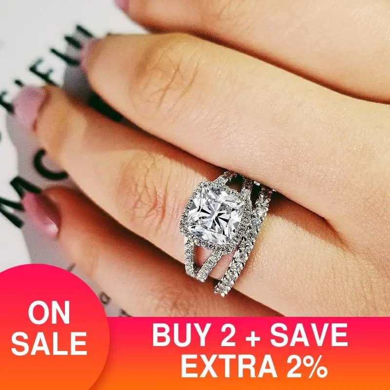2021 new cushion 925 sterling silver wedding ring set for women lady anniversary gift jewelry wholesale Black Friday R5121
2021 new cushion 925 sterling silver wedding ring set for women lady anniversary gift jewelry wholesale Black Friday R5121