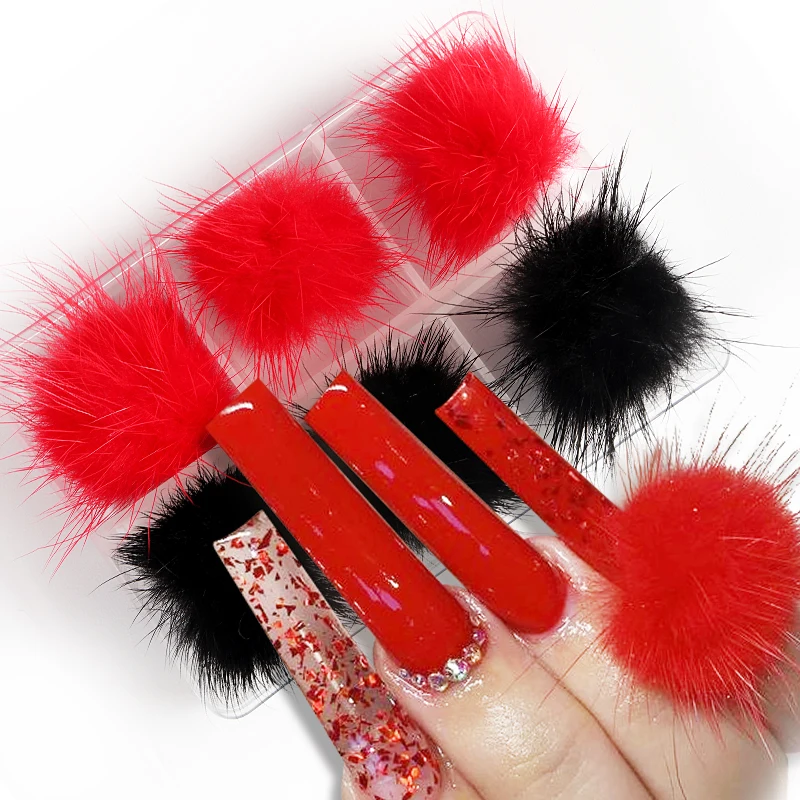 6Pcs Red Black 3D Fluffy Plush Ball Jewelry Detachable Magnetic Pom poms Mix Kit For DIY Valentines Kawaii Nail Art Decorations
6Pcs Red Black 3D Fluffy Plush Ball Jewelry Detachable Magnetic Pom poms Mix Kit For DIY Valentines Kawaii Nail Art Decorations