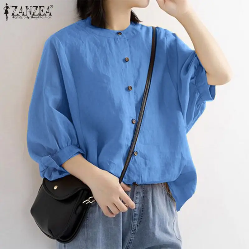 ZANZEA Vintage Blouse Oversized Women Summer 3/4 Sleeve Buttons Down Loose Casual Tops Tunic Solid Shirt Femme Work Blusas Mujer
ZANZEA Vintage Blouse Oversized Women Summer 3/4 Sleeve Buttons Down Loose Casual Tops Tunic Solid Shirt Femme Work Blusas Mujer