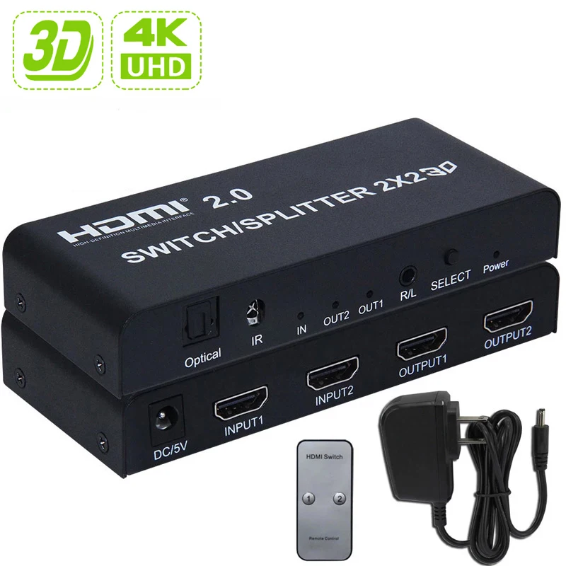 Разветвитель UHD 4K 60 Гц HDMI, переключатель 2X2 HDMI 2,0, разветвитель, переключатель 2x4 5.1Ch, аудио экстрактор HDMI toslink, аудио преобразователь, разветви...
Разветвитель UHD 4K 60 Гц HDMI, переключатель 2X2 HDMI 2,0, разветвитель, переключатель 2x4 5.1Ch, аудио экстрактор HDMI toslink, аудио преобразователь, разветви...