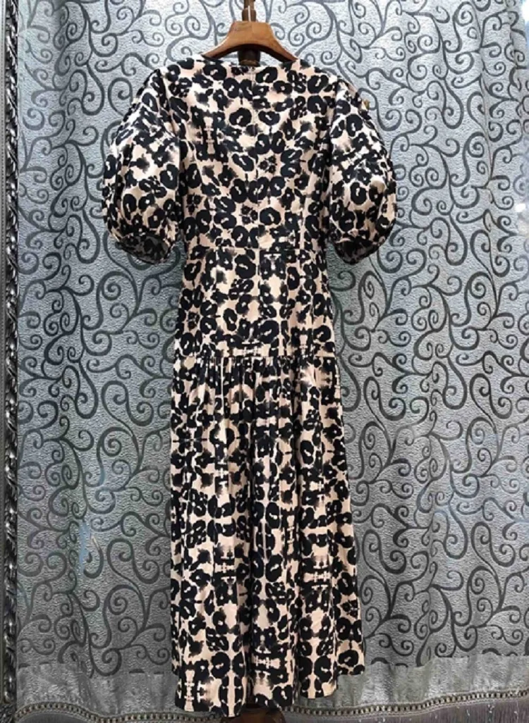 100%Cotton Long Dress 2020 Summer Evening Vestidos Women Sexy V-Neck Puff Sleeve Ankle Length Sexy Wild Leopard Print Dress
100%Cotton Long Dress 2020 Summer Evening Vestidos Women Sexy V-Neck Puff Sleeve Ankle Length Sexy Wild Leopard Print Dress