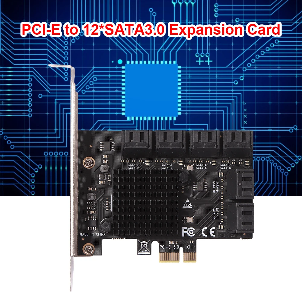 Expansion Card Port PCIE Expansion Card PCIE Adapter 12 Port 6Gbps PCI-Express X1 to SATA 3.0 Expansion Card
Expansion Card Port PCIE Expansion Card PCIE Adapter 12 Port 6Gbps PCI-Express X1 to SATA 3.0 Expansion Card