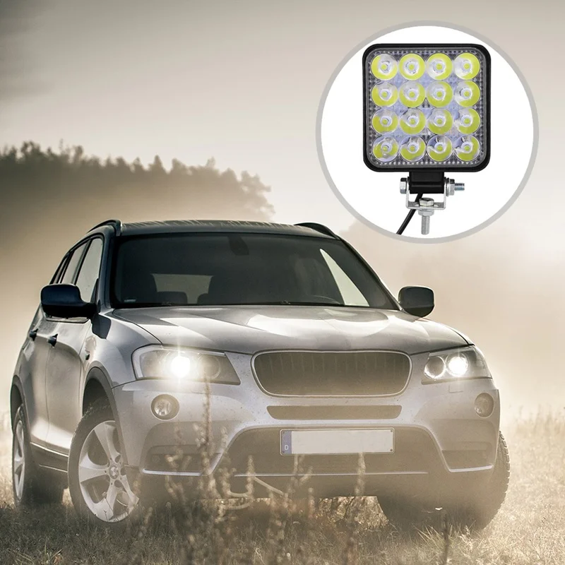 1PCS 12V 24V LED Auto 16LED Spotlight Flood Work Light 48W 1000LM Auto Suv off-Road Driving Fog Lamps 
1PCS 12V 24V LED Auto 16LED Spotlight Flood Work Light 48W 1000LM Auto Suv off-Road Driving Fog Lamps