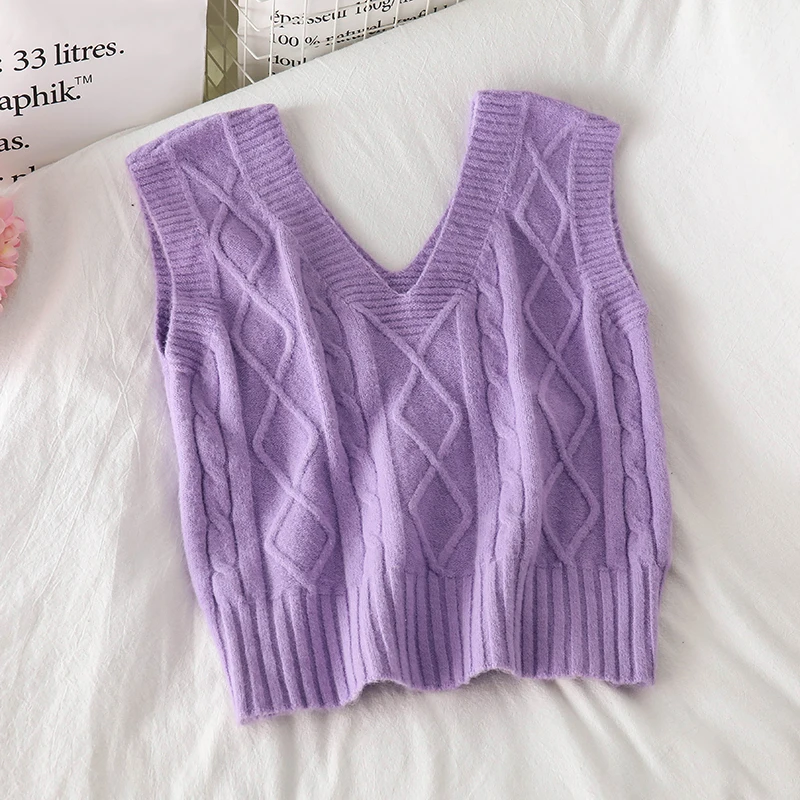 Свитер, жилет, укороченный свитер с узором ромбиками, женские свитера, милый укороченный пуловер, корейский джемпер, пуловер пурпурного цве...
Свитер, жилет, укороченный свитер с узором ромбиками, женские свитера, милый укороченный пуловер, корейский джемпер, пуловер пурпурного цве...