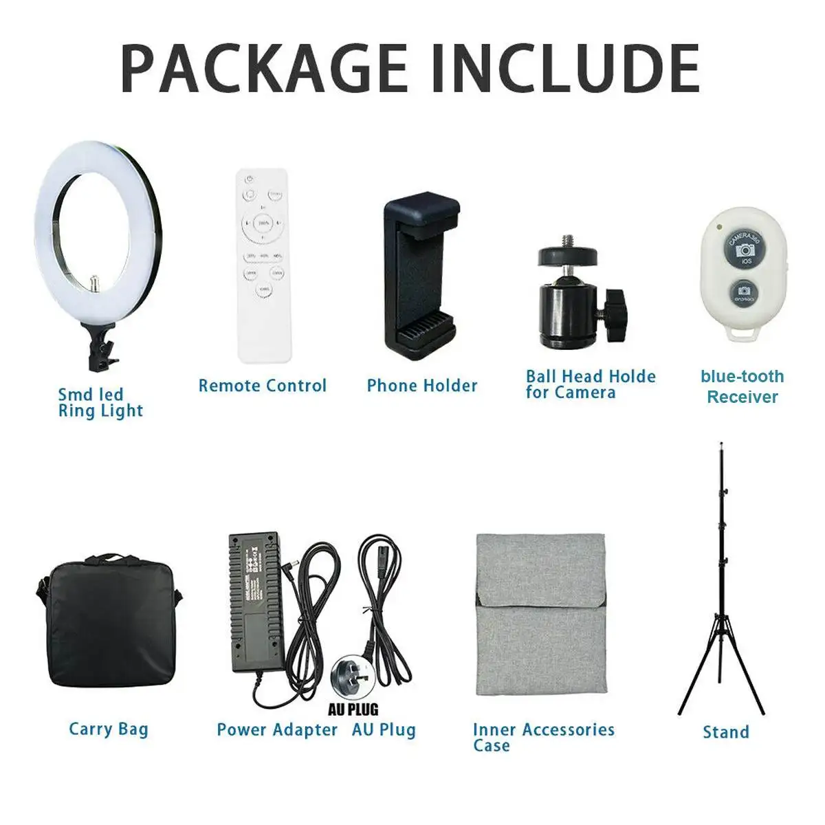 19Inch 5500K Photo Studio lighting LED Ring Light Photography Large Ring Lamp With 2M Stand for Portrait Makeup Live Video 
19Inch 5500K Photo Studio lighting LED Ring Light Photography Large Ring Lamp With 2M Stand for Portrait Makeup Live Video