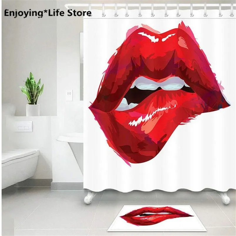 Sexy Red Lips Shower Curtain Set Waterproof Shower Curtain Bathroom Bath Mat Fabric Rugs 72 x 72 12 Hooks Shower Curtain Mat
Sexy Red Lips Shower Curtain Set Waterproof Shower Curtain Bathroom Bath Mat Fabric Rugs 72 x 72 12 Hooks Shower Curtain Mat