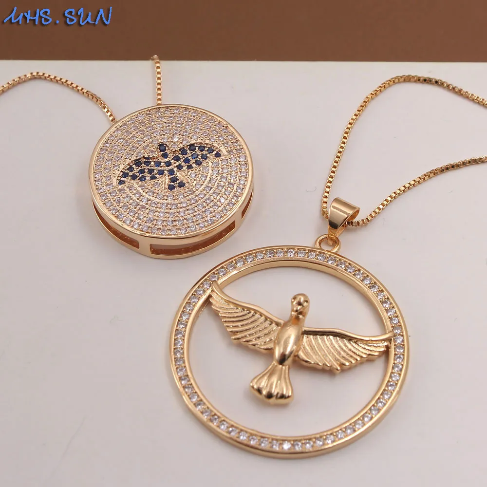 Женское Ожерелье MHS.SUN с кулоном в виде орла и Духа Святого из циркония изящная