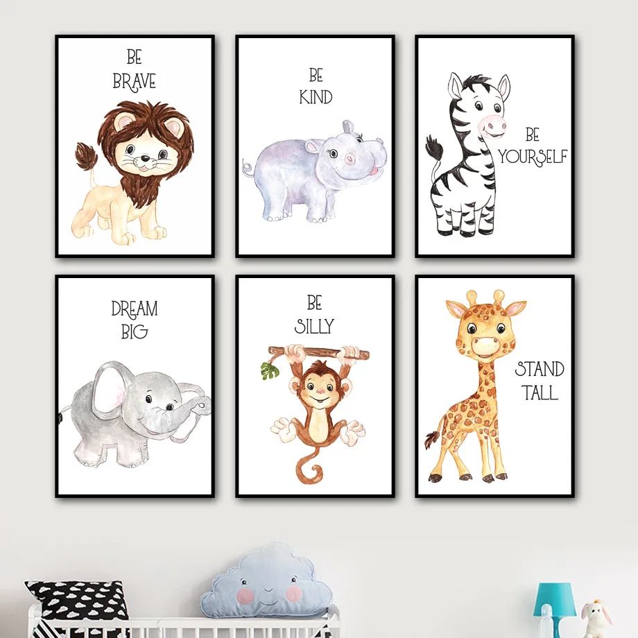 Elephant Lion Giraffe Zebra Canvas Painting Wall Art Nordic Posters and Prints Wall Pictures for Living Children Room Decoration
Elephant Lion Giraffe Zebra Canvas Painting Wall Art Nordic Posters and Prints Wall Pictures for Living Children Room Decoration