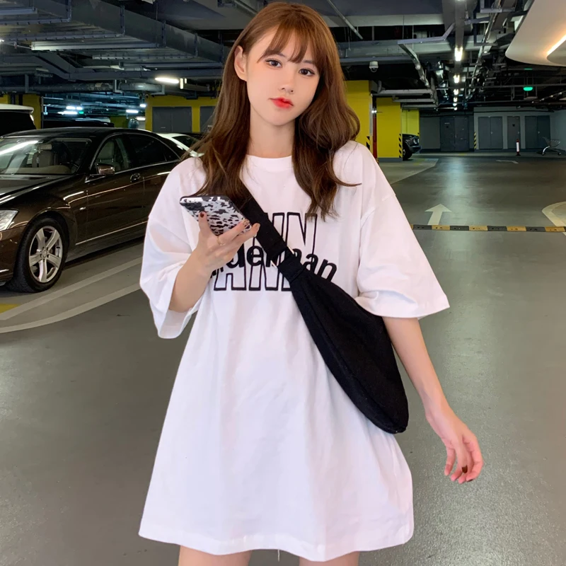 Houthion Loose Plus Size Women's T-shirt Fashion Short Sleeve T Shirt New Leisure Top Letter Printing O-neck Tshirt Summer
Houthion Loose Plus Size Women's T-shirt Fashion Short Sleeve T Shirt New Leisure Top Letter Printing O-neck Tshirt Summer