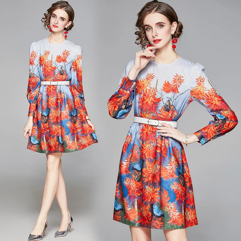 Casual Women's Dresses 2021 Midi Office Lady A-LINE Regular Summer O-Neck Print Empire Pullover Elegant Fashion Dress
Casual Women's Dresses 2021 Midi Office Lady A-LINE Regular Summer O-Neck Print Empire Pullover Elegant Fashion Dress