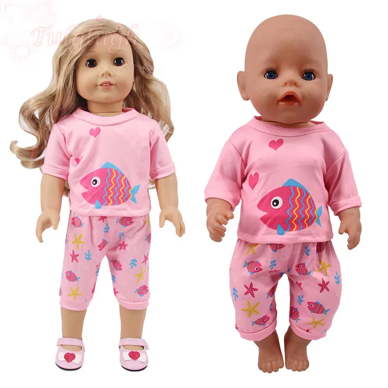 Милая летняя Пижама с розовыми рыбками, одежда для 18-дюймовых американских кукол и 43 см новорожденных, аксессуары для одежды
Милая летняя Пижама с розовыми рыбками, одежда для 18-дюймовых американских кукол и 43 см новорожденных, аксессуары для одежды