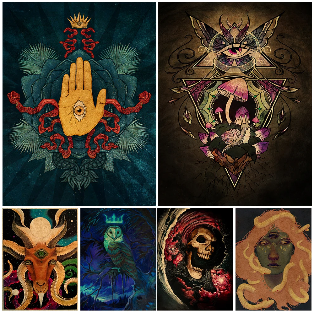 Witches And Spirit Owl Pets Wall Art Canvas Painting Decoration Necromancer Spell Poster And Print For Witchcraft Art Prints
Witches And Spirit Owl Pets Wall Art Canvas Painting Decoration Necromancer Spell Poster And Print For Witchcraft Art Prints