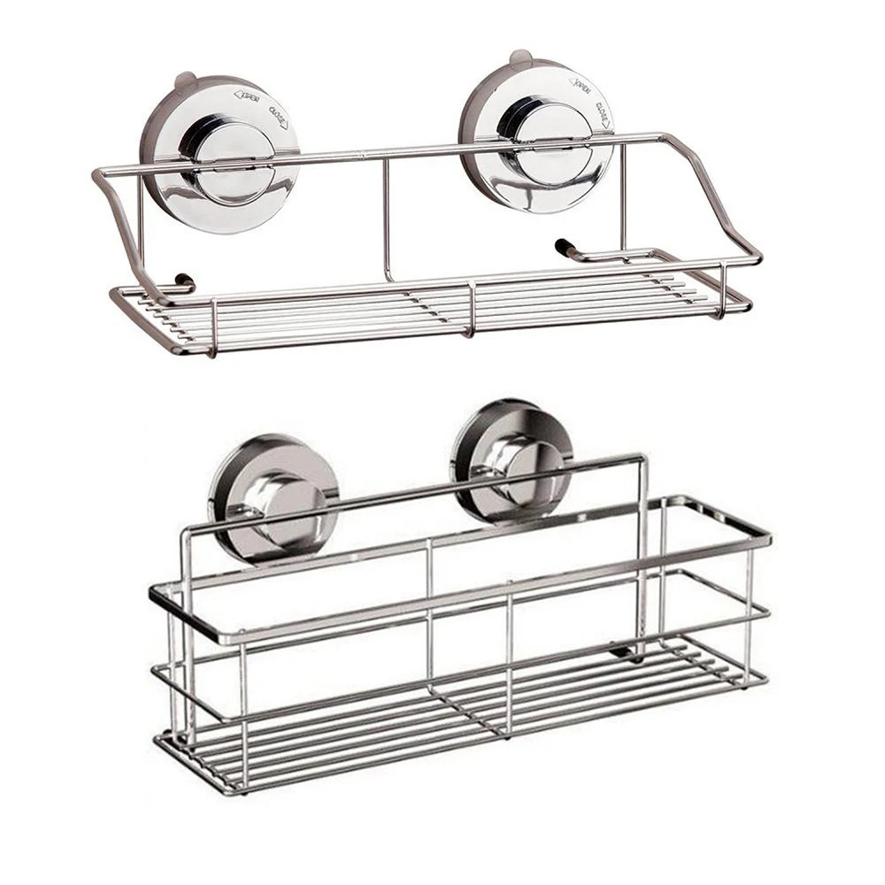 Bathroom Shelf Stainless Steel Shower Shelf Dual Sucker Bathroom Shelf Wall Mount Shelf Shampoo Holder Basket Kitchen Organizer
Bathroom Shelf Stainless Steel Shower Shelf Dual Sucker Bathroom Shelf Wall Mount Shelf Shampoo Holder Basket Kitchen Organizer