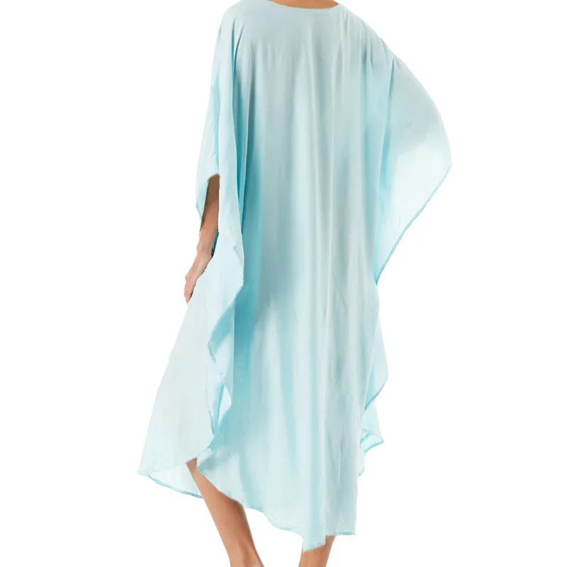 Embroidery Cotton Beach Kaftan Cover up Swimsuit Bikini cover up Tunics for Beach Pareo Sarong Beachwear
Embroidery Cotton Beach Kaftan Cover up Swimsuit Bikini cover up Tunics for Beach Pareo Sarong Beachwear