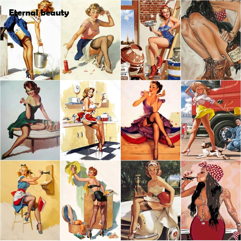Diamond Painting Cross Stitch Kits Pin Up Girls Vintage Home Decoration Sexy Girls Black Stockings Diamond Mosaic Embroidery
Diamond Painting Cross Stitch Kits Pin Up Girls Vintage Home Decoration Sexy Girls Black Stockings Diamond Mosaic Embroidery