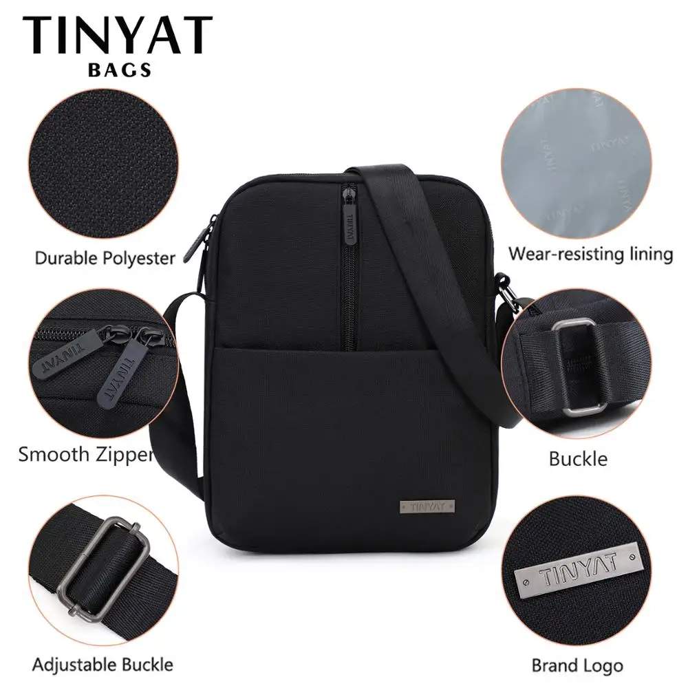 TINYTA bag for men light black canvas messenger bag shoulder bag for 9.7 'pad 9 pocket waterproof casual shoulder bag T5002
TINYTA bag for men light black canvas messenger bag shoulder bag for 9.7 'pad 9 pocket waterproof casual shoulder bag T5002