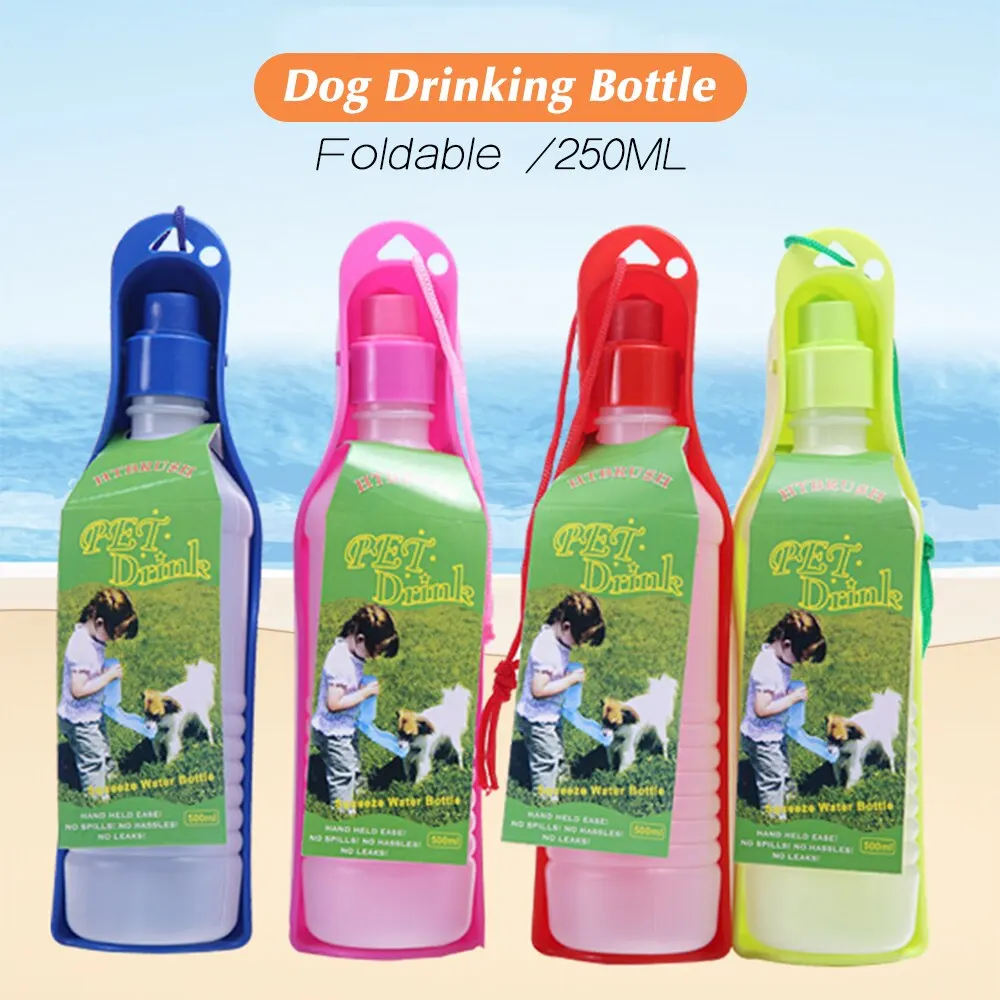 

Pet Dog Outdoor Drinking Feeder Bowl Water Bottle 250ml Foldable Portable Drinking Bottle Travelling Drinking Feeder Bowl 1 PC