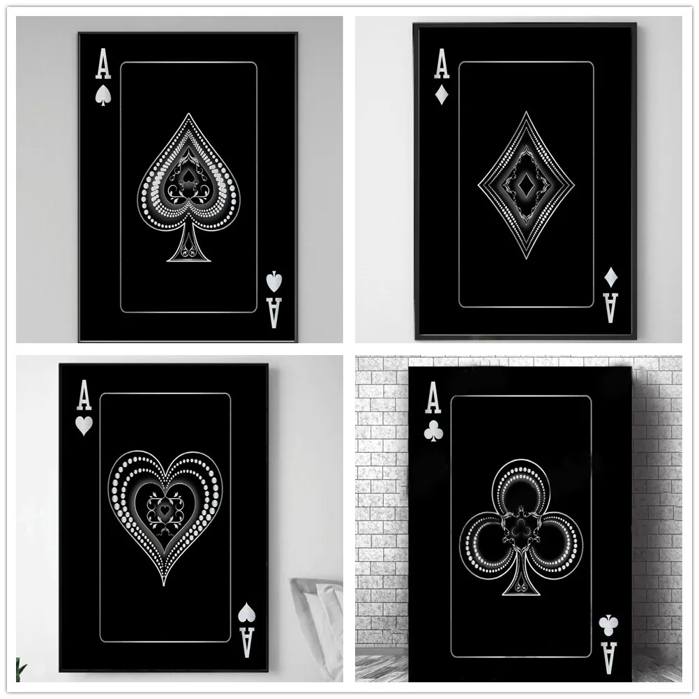 Silver Gray Poker Ace Posters and Prints Wall Pictures For Living Room Cuadros Nordic Poster Wall Art Canvas Painting Unframed
Silver Gray Poker Ace Posters and Prints Wall Pictures For Living Room Cuadros Nordic Poster Wall Art Canvas Painting Unframed