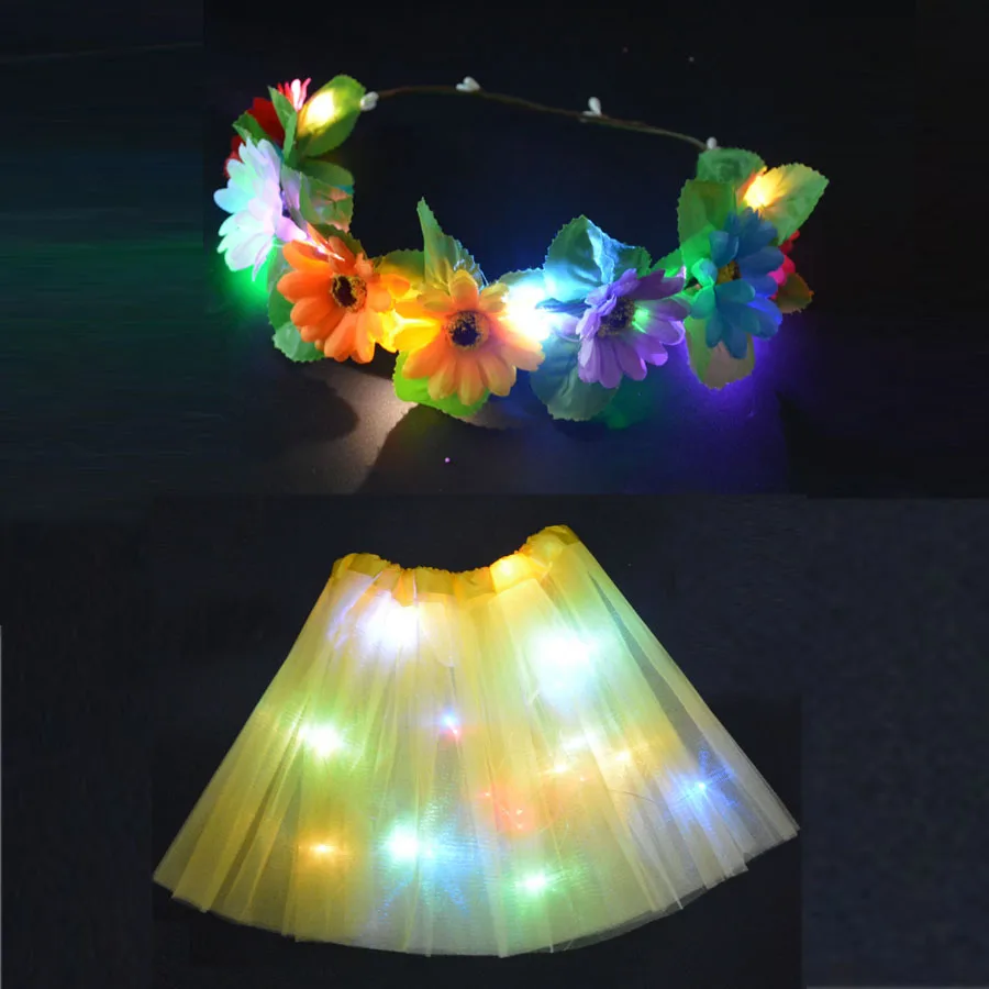 Light up Kids Princess Flowers Tutu Skirt Baby Fairy Costume Girls Wedding Ball Baby TUTU Glow Party Supplies LED Neon Party 
Light up Kids Princess Flowers Tutu Skirt Baby Fairy Costume Girls Wedding Ball Baby TUTU Glow Party Supplies LED Neon Party