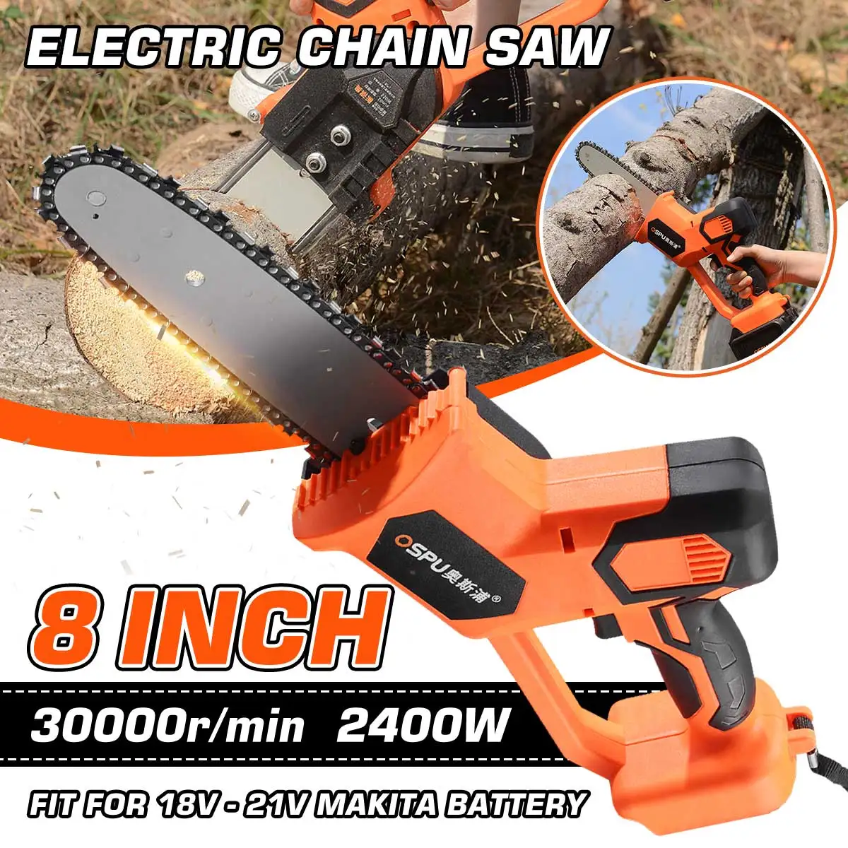 Drillpro 8 Inch 2500W Electric Chain Saw Rechargeable Electric Saw Woodworking Tool Garden Tool For Makita 18V-21V Battery
Drillpro 8 Inch 2500W Electric Chain Saw Rechargeable Electric Saw Woodworking Tool Garden Tool For Makita 18V-21V Battery