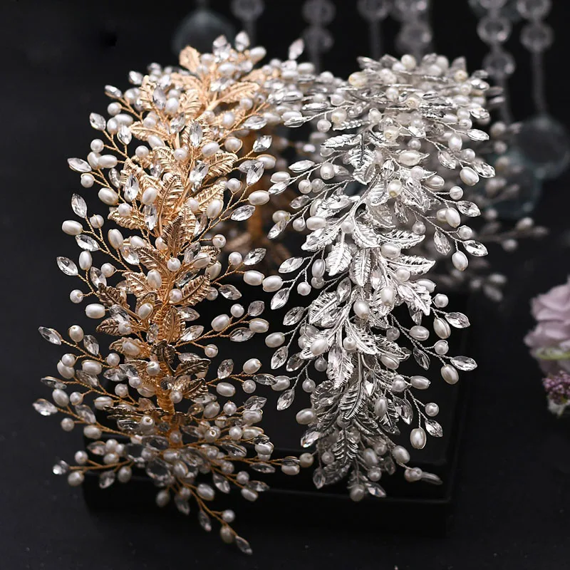Фото Свадебная тиара с жемчугом и кристаллами ручной работы|Украшения для волос| |(Aliexpress на русском)