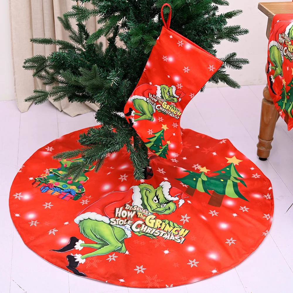 Christmas Decoration Grinch Tree Skirt Placemat Chair Cover Christmas Stocking Wine Bag Table Runner New Year Xmas Decoration
Christmas Decoration Grinch Tree Skirt Placemat Chair Cover Christmas Stocking Wine Bag Table Runner New Year Xmas Decoration