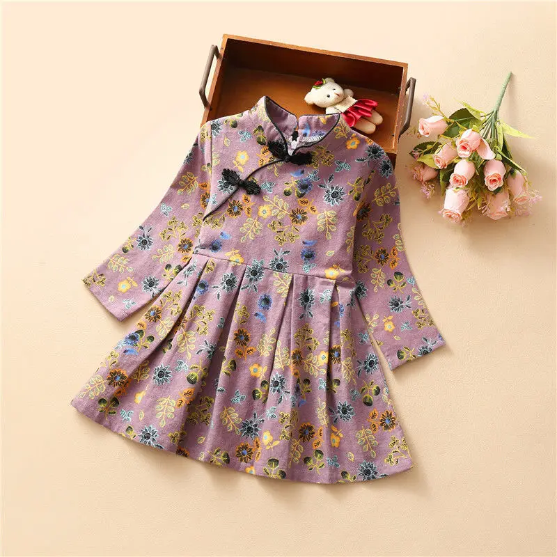 Детское платье с длинным рукавом, с цветочным принтом
Детское платье с длинным рукавом, с цветочным принтом