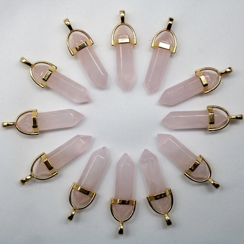 Wholesale 24pcs Natural Stone Hexagonal Column Quartz Crystal Pillar Pendant for Women Pendant For Making Wom Jewelry Gift
Wholesale 24pcs Natural Stone Hexagonal Column Quartz Crystal Pillar Pendant for Women Pendant For Making Wom Jewelry Gift