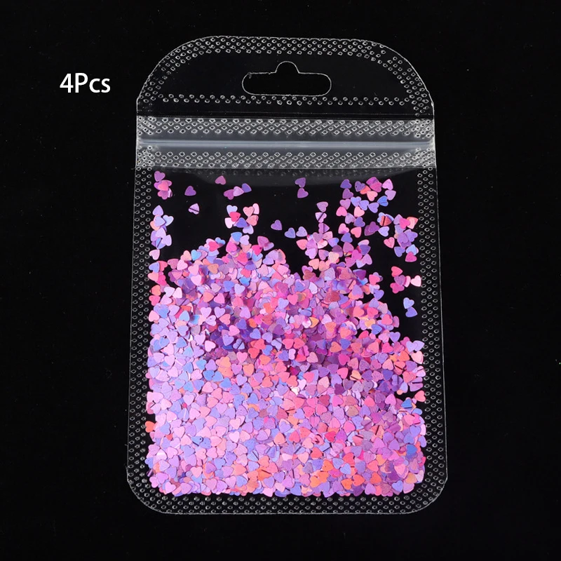 4pcs/Set Diy Nail Accessories Bag Laser Love Nail Sequins Nail Glitter Sequins Diy Nail Stickers Nail Decoration For Fashion
4pcs/Set Diy Nail Accessories Bag Laser Love Nail Sequins Nail Glitter Sequins Diy Nail Stickers Nail Decoration For Fashion