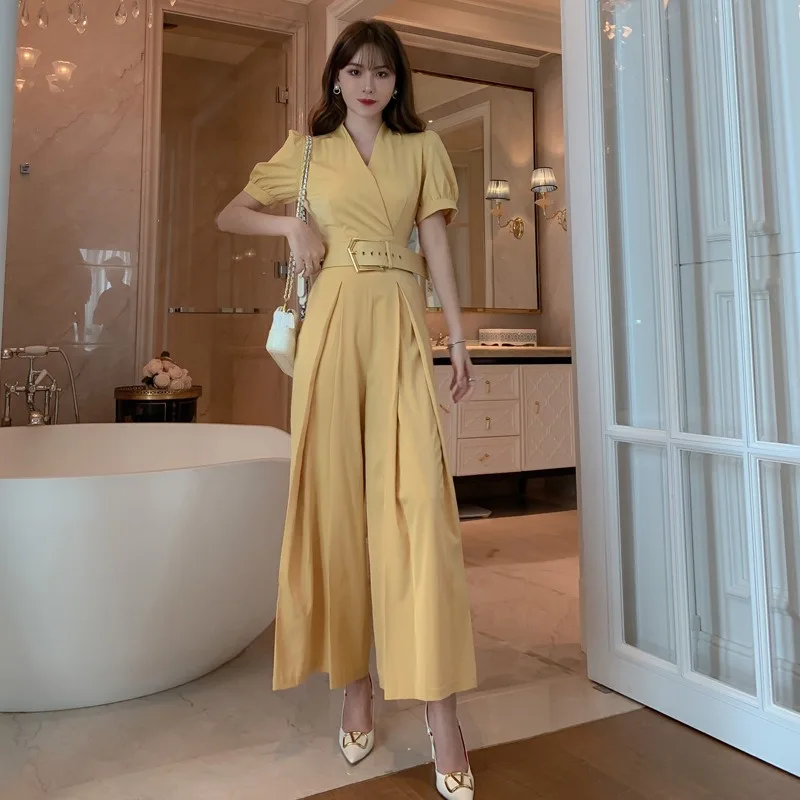 2022 Women’s Rompers Summer Elegant Two Piece Set Women Clothing High Waist Wide Leg Pants Lantern Sleeve Casual Jumpsuits
2022 Women’s Rompers Summer Elegant Two Piece Set Women Clothing High Waist Wide Leg Pants Lantern Sleeve Casual Jumpsuits