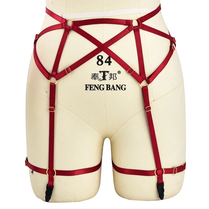 Пояс для чулок в готическом стиле, эластичный, размера плюс 
Пояс для чулок в готическом стиле, эластичный, размера плюс