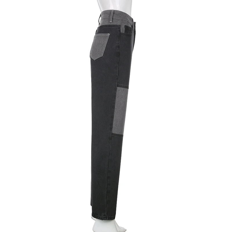 2021 Women Jeans Fashion Loose Patchwork Straight High Waist Pocket Buttton Sexy Color Block High Street Long Grey Denim Trouser
2021 Women Jeans Fashion Loose Patchwork Straight High Waist Pocket Buttton Sexy Color Block High Street Long Grey Denim Trouser