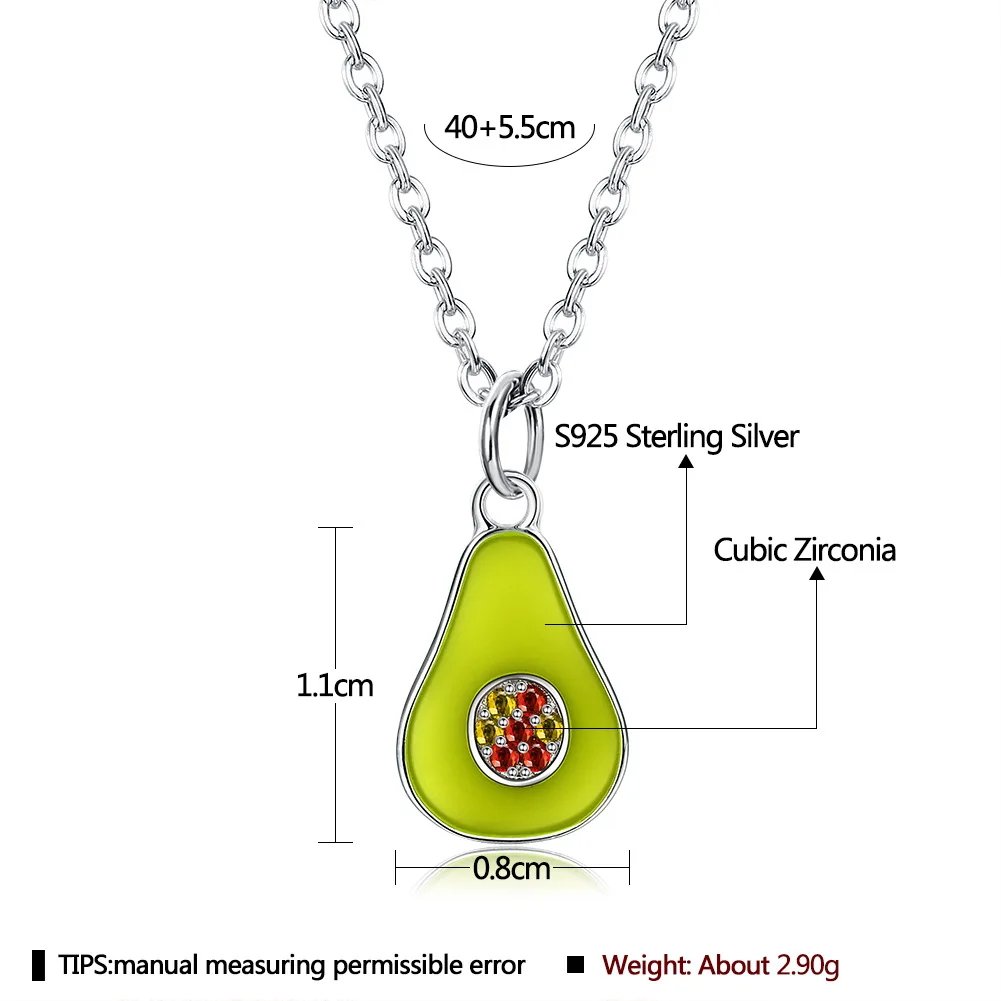Green PurpleHot Silver Avocado Necklace 925 Sterling Silver Ace oil Fruit necklaces for Girl Party Statement Fine Jewelry 
Green PurpleHot Silver Avocado Necklace 925 Sterling Silver Ace oil Fruit necklaces for Girl Party Statement Fine Jewelry