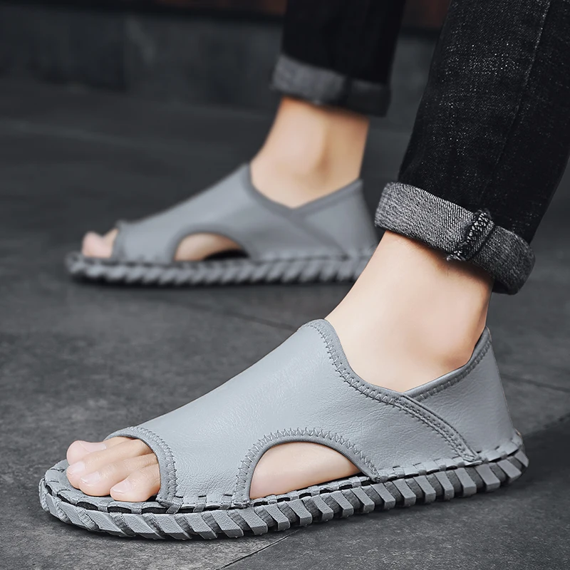 Hot Sale Sandals Men Soft Sewing Leather Beach Slides Comfortable Walking Slippers Male Casual Sandalias Masculinas
Hot Sale Sandals Men Soft Sewing Leather Beach Slides Comfortable Walking Slippers Male Casual Sandalias Masculinas