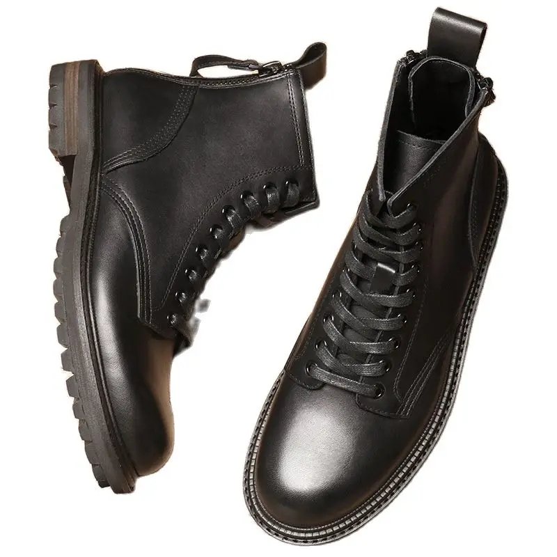 New men's Genuien Leather Ankle Boots Men Round Toe Laces Zipper Business Work Martin Boots Brithsh Tredy High-Top Cowhide Boots
New men's Genuien Leather Ankle Boots Men Round Toe Laces Zipper Business Work Martin Boots Brithsh Tredy High-Top Cowhide Boots