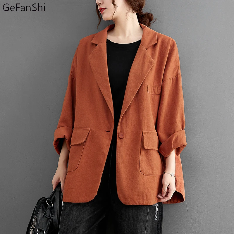 New Summer Autumn Women Blazer Button Solid Cotton Coat Fashion Casual Loose Office Elegant Ladies Cute Suit Top Coat Jacket
New Summer Autumn Women Blazer Button Solid Cotton Coat Fashion Casual Loose Office Elegant Ladies Cute Suit Top Coat Jacket
