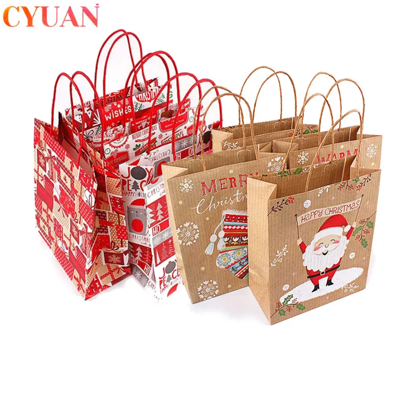 Christmas Paper Gift Bag Kraft Paper Bag with Handle Santa Claus Bag Christmas Decorations for Home Xmas Gift Box Natale 2020
Christmas Paper Gift Bag Kraft Paper Bag with Handle Santa Claus Bag Christmas Decorations for Home Xmas Gift Box Natale 2020